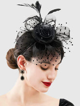 Fancy Net Yarn With Feather Bead Tea Party Hats