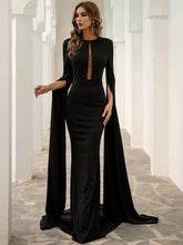 Cutout Cape Sleeve Mermaid Formal Dress