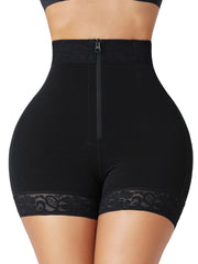 High Waist Front Zipper Butt Lifter Shorts