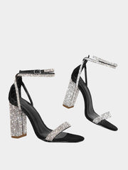 Rhinestone Chunky High Heels
