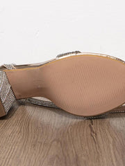 Rhinestone Chunky High Heels