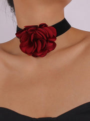 Serving Chic Style Rosette Flower Choker Necklace