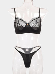 Lace Underwire Mesh Sexy Lingerie Set