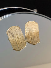 Ruched Curved Tassel Stud Earrings