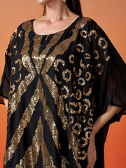 Crew Neck Sequin Mesh Cocoon Dress