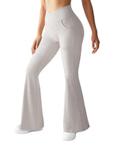 High-waisted Crossover Micro Flare Pants