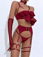 Sexy Garter Hollow Sexy Lingerie Four-piece Set