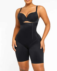 High-waist Side Zip Tummy Control Body Shaper with Straps