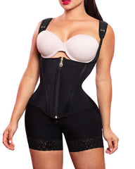 Double Layer Abdominal Compressions Open Chest Body Shaper