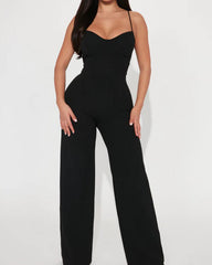 Comfortable Slip Wide-Leg Jumpsuit