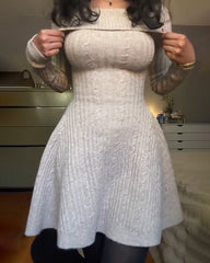 Knitted Off-Shoulder Slim-Fit Dress