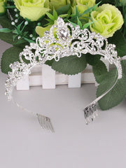 Pear Cut Stone Crown Wedding Headpieces