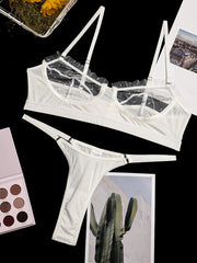Lace Underwire Mesh Sexy Lingerie Set