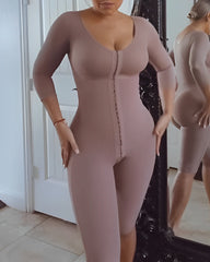 Mid-Length Sleeve Full Body Shaper with Bra