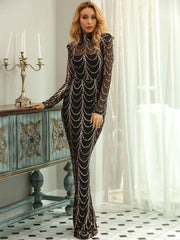 See-through Ripple Cocktail Dress