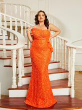 Plus Off Shoulder Mermaid Strapless Sequin Dress PWY46