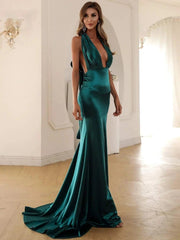 Convertible Maxi Satin Dress