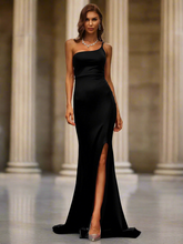 One Shoulder Split Mermaid Evening Dress