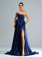 Bowknot Ruched Beaded Evening Dress GZ60067