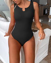 Ribbed Sleeveless Tank Bodysuit