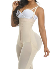 Detachable Straps 3 Rows Hook and Eye Midi Length Shapewear