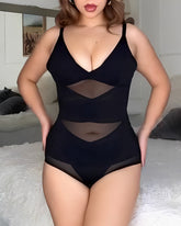 Sheer Mesh Slimming Thong Bodysuit