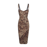 Leopard Print Fitted Stretch Dress