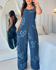 Casual Sleeveless Wide Leg Jumpsuit