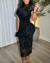 Sheer Mesh Bodycon Dress