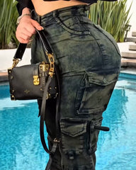 Slimming-Fit Cargo Style Jeans