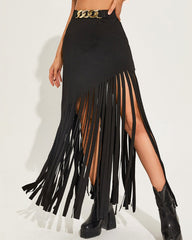 Tassels Slim-Fit Skirt