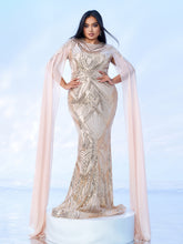 Plus Size Cold Shoulder Beaded Chain Cocktail Dress