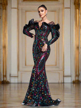 Ruffled Sequin Mermaid Formal Dress