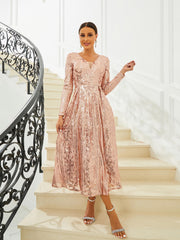 A-Line Tulle Black Midi Dress