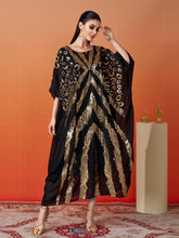 Crew Neck Sequin Mesh Cocoon Dress
