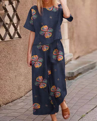 Retro Print Two Piece Sets