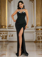 Halter Neck Knit Evening Dress