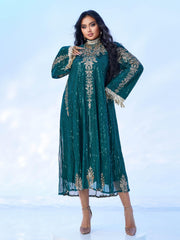 Plus Long Sleeve Sequin Midi Dress