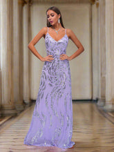 Spaghetti Straps A-line Sequin Dress