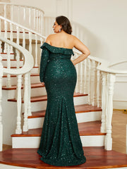 Plus Size Strapless Off Shoulder Backless Mermaid Evening Dress