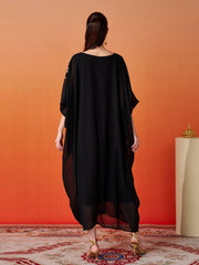 Crew Neck Sequin Mesh Cocoon Dress