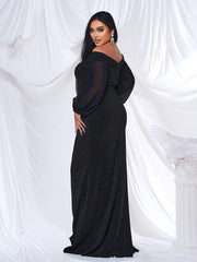 Plus Off Shoulder Mermaid Maxi Dress
