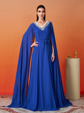 Embroidery Cape Sleeve Wedding Guest Dress
