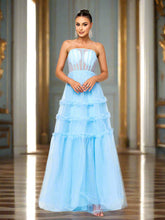 Tube Top Corset Cutout Tulle Dress