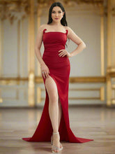 Strapless High Split Prom Dress