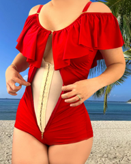 Body Shaping Ruffled Triangular Swimwear