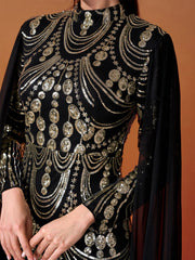 Stand Collar Full Cover Formal Dress