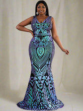 Plus Zip Back Sequin Formal Dress