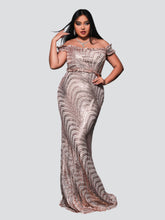 Plus Off Shoulder Mermaid Sequin Dress