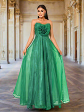 Floral Tube Top A-line Tulle Dress